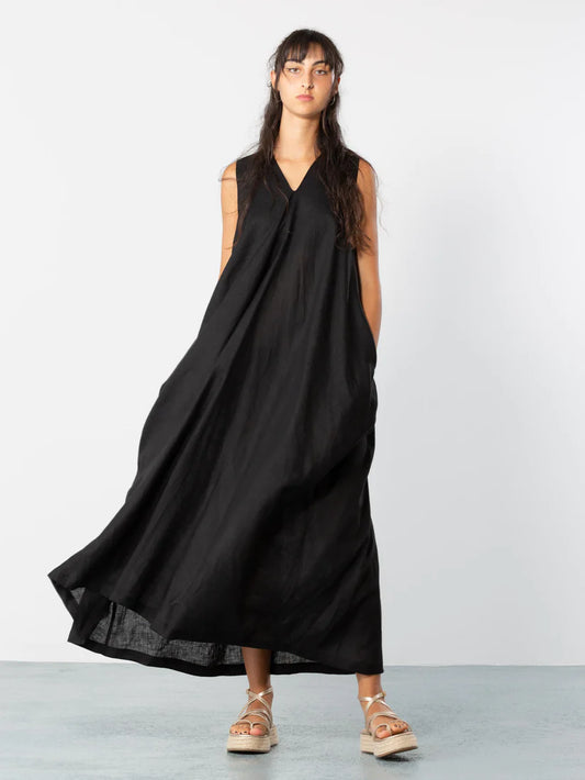 V-Neck Dress BLACK