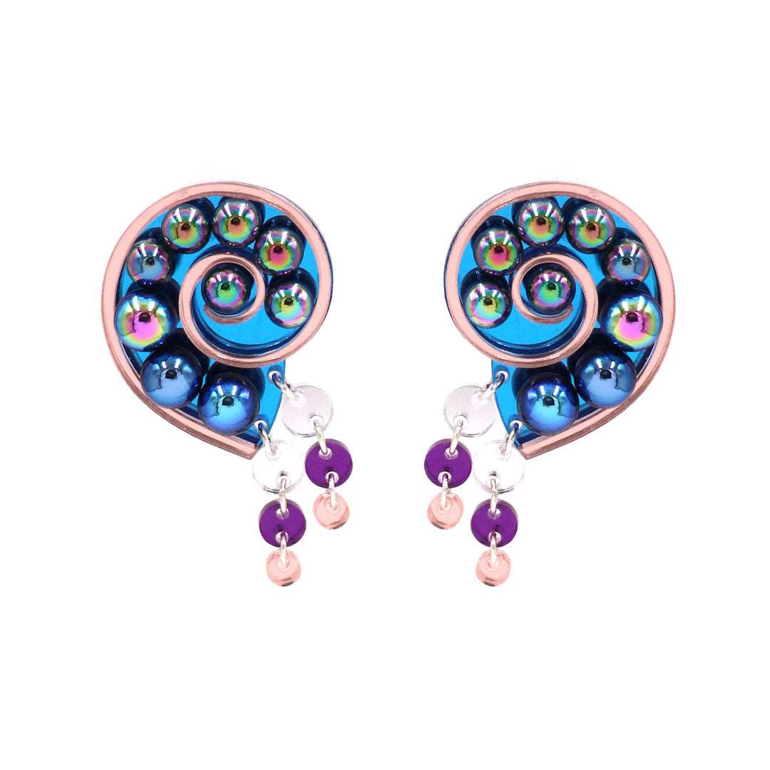 Lausett Pendientes Bubble Shell Azul DEIMOTIV