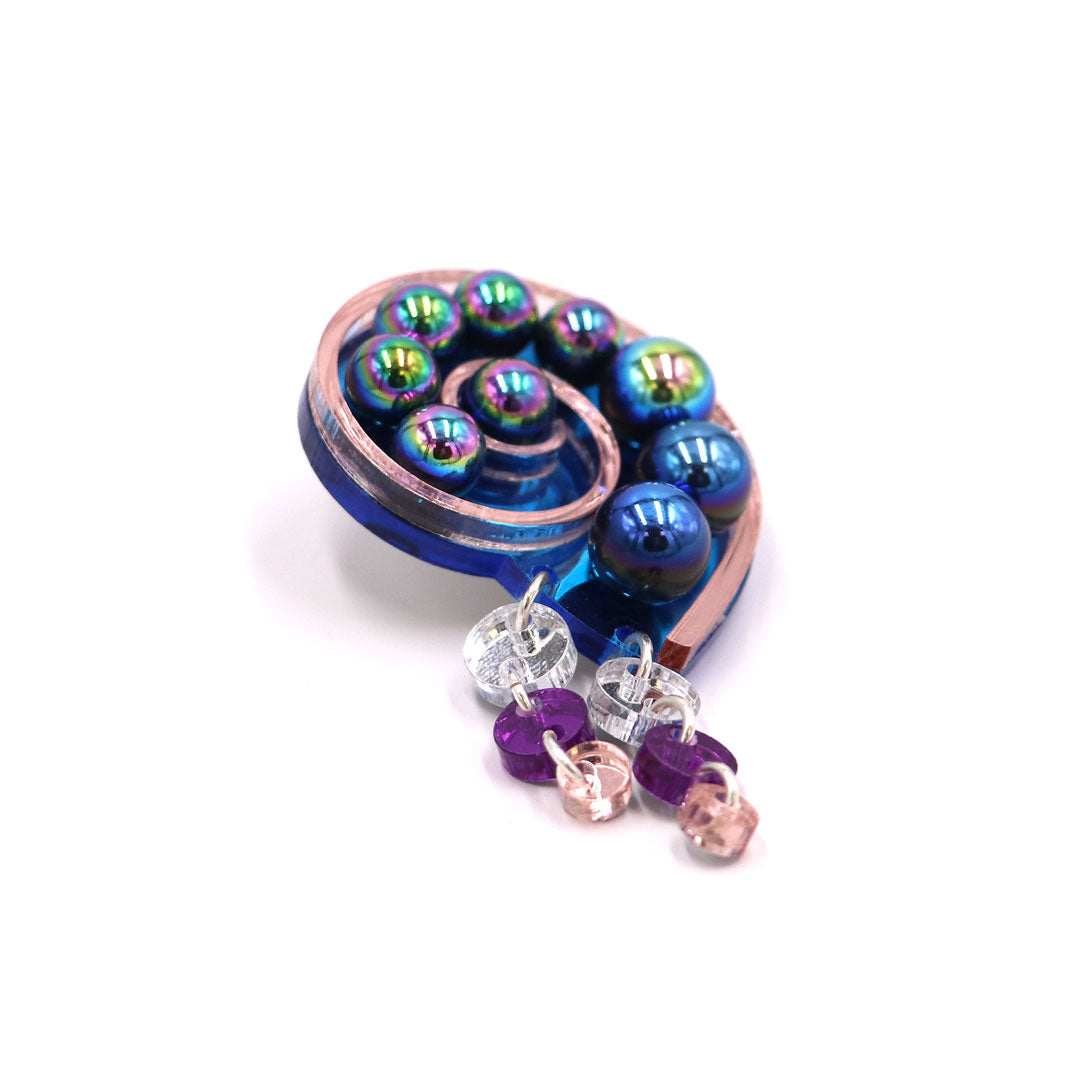 Lausett Pendientes Bubble Shell Azul DEIMOTIV