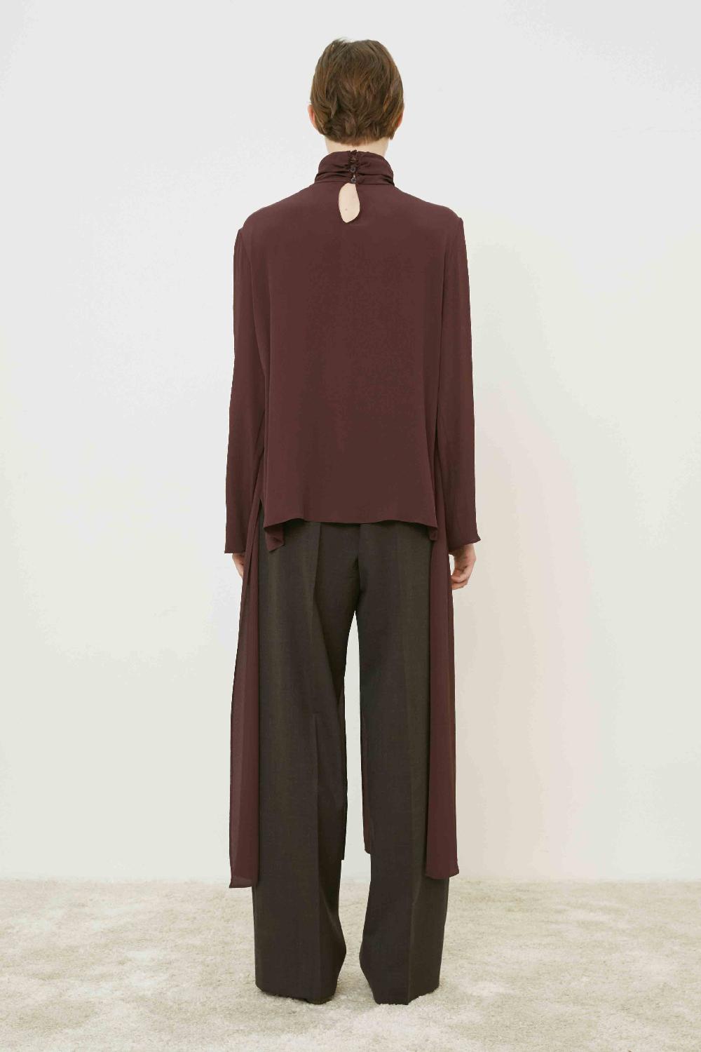 blusa vestido burdeos