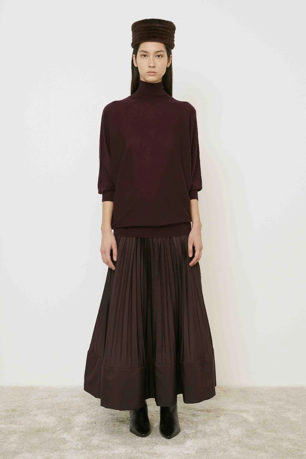 Falda plisada efecto globo