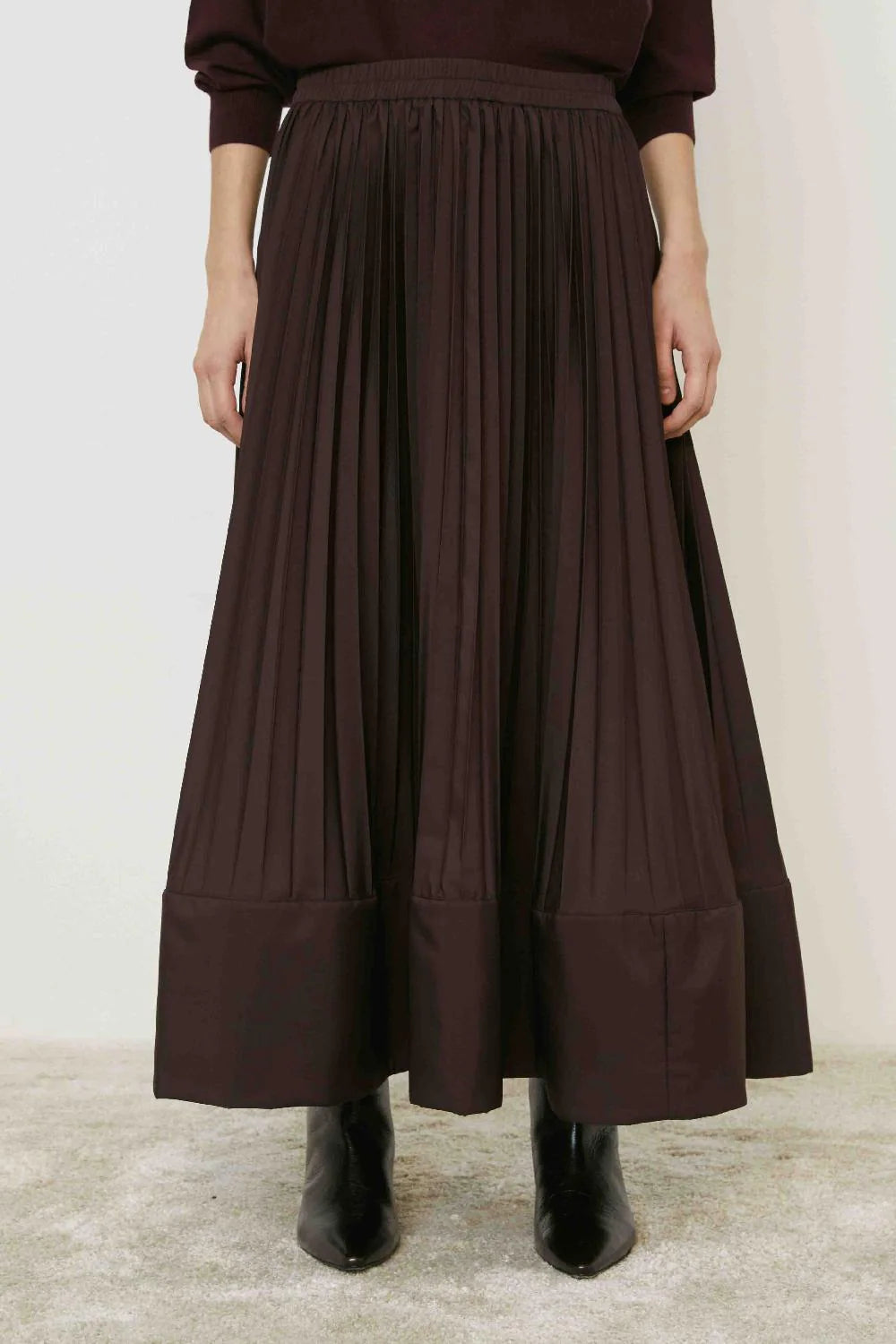 Falda plisada efecto globo