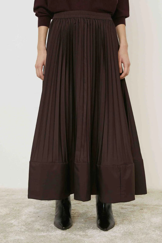 Falda plisada efecto globo