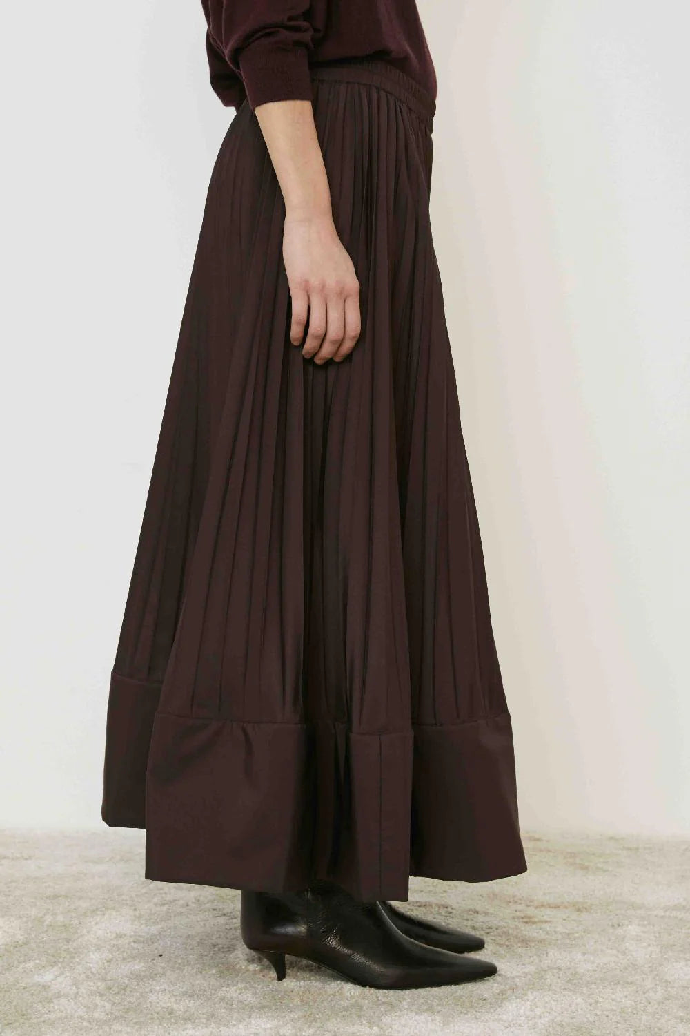 Falda plisada efecto globo