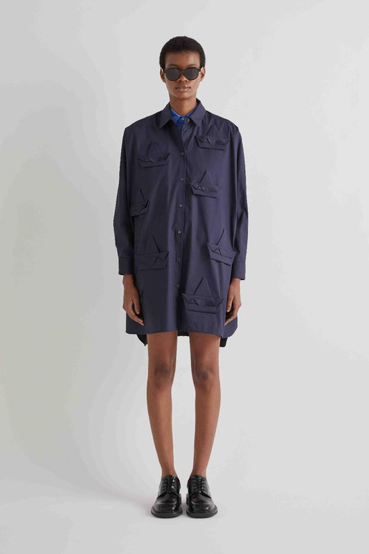vestido casaca navy