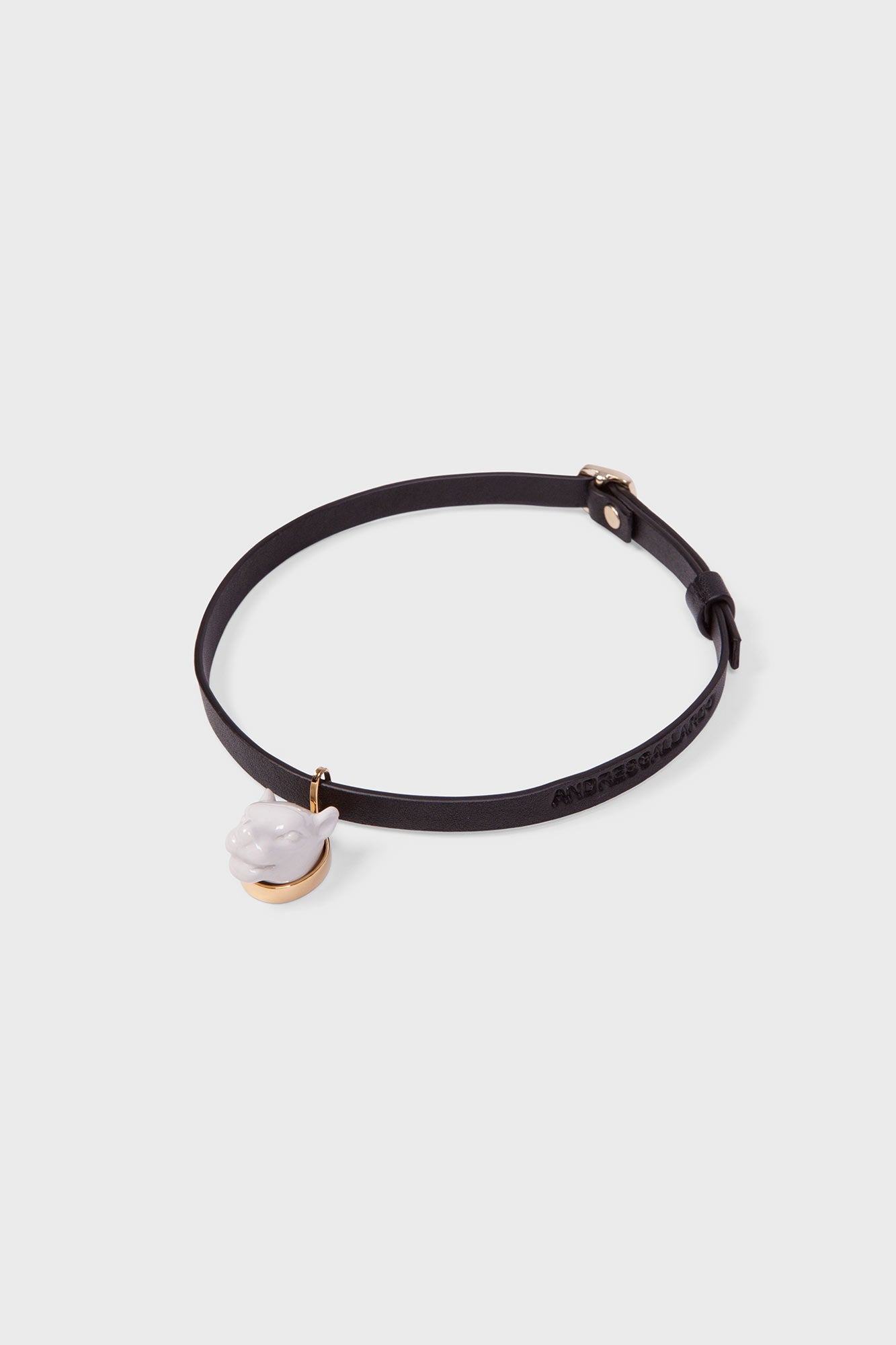 PANTHER HEAD LEATHER CHOKER DEIMOTIV