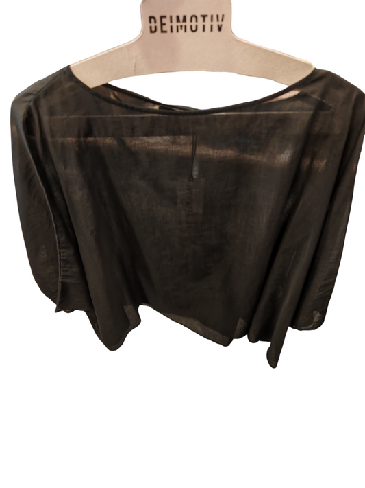 NEIRAMI Top fino transparente negro