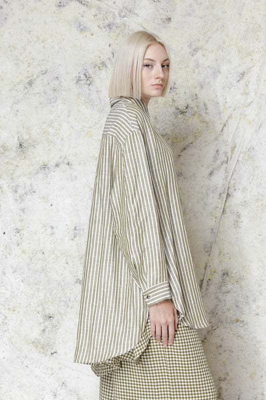blusa oversize rayas verde