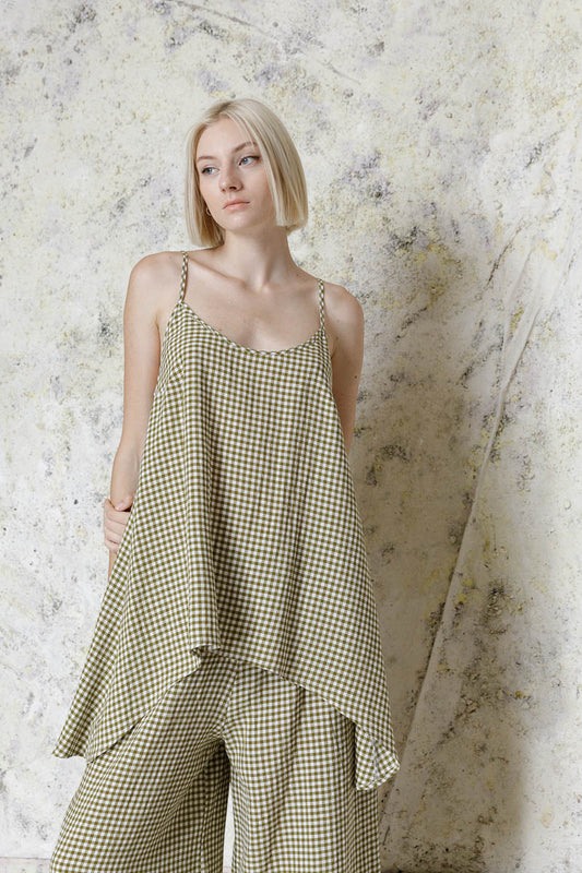 top cuadro vichy  verde