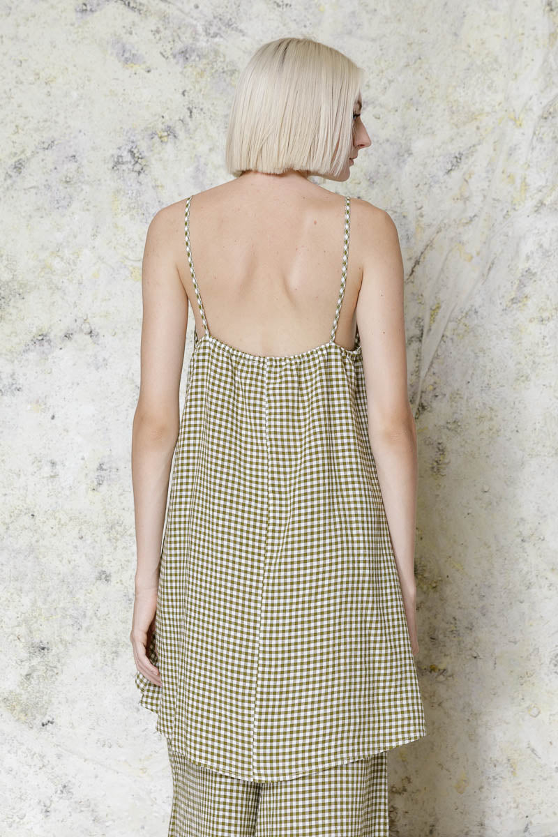 top cuadro vichy  verde