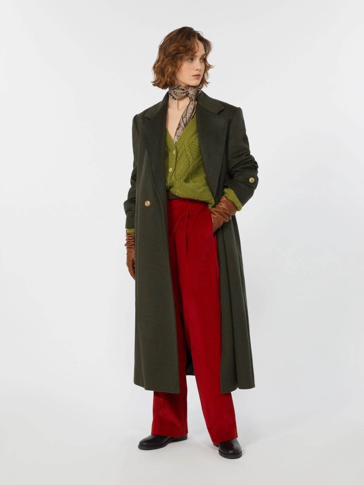 Wool broadcloth coat - DARK GREEN