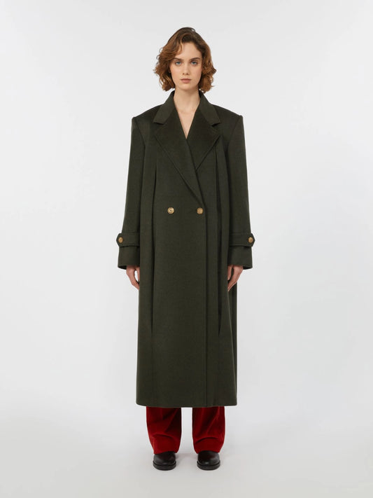 Wool broadcloth coat - DARK GREEN