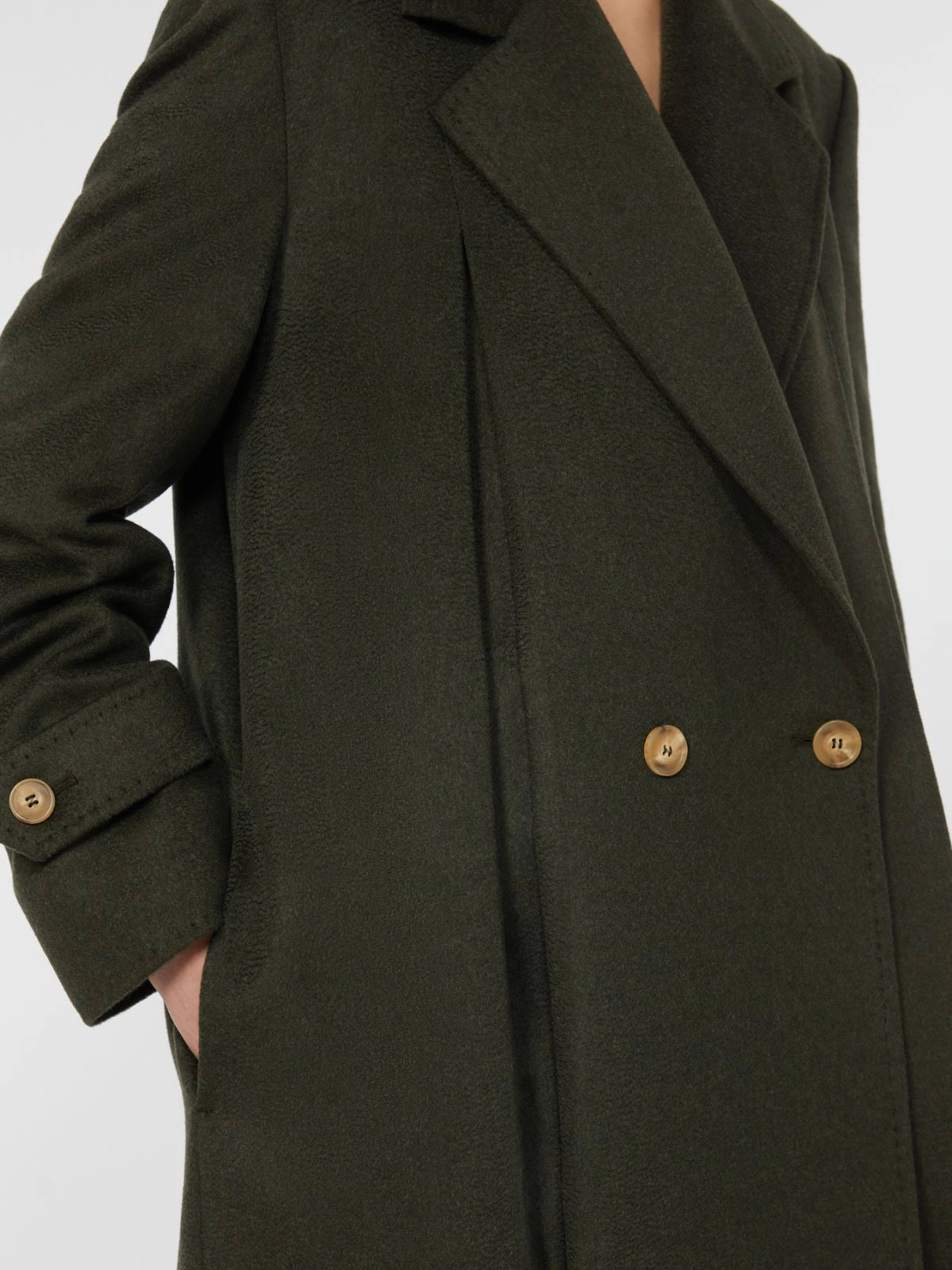 Wool broadcloth coat - DARK GREEN