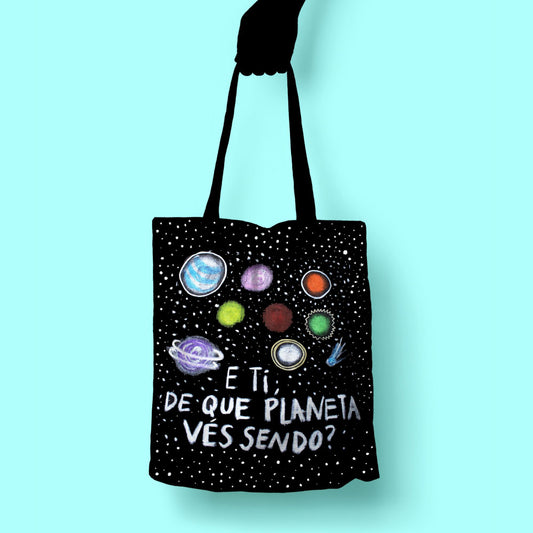 Artista Sara Valcárcel tote Planetas