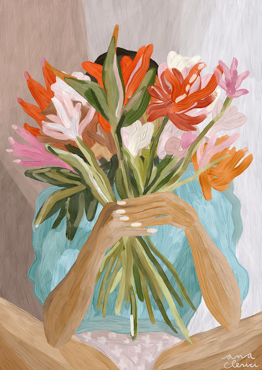 Lamina Behind Flowers  Artista Ana Clerici