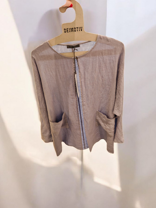 Chaqueta larga lino